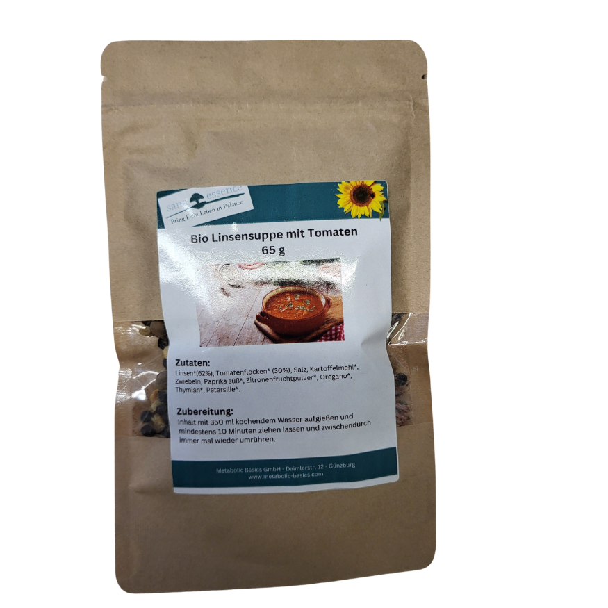 Bio Linsensuppe mit Tomaten Linsen mit Tomatensuppe