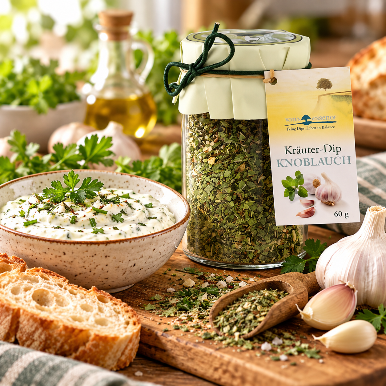 Knoblauch-Kräuter-Dip