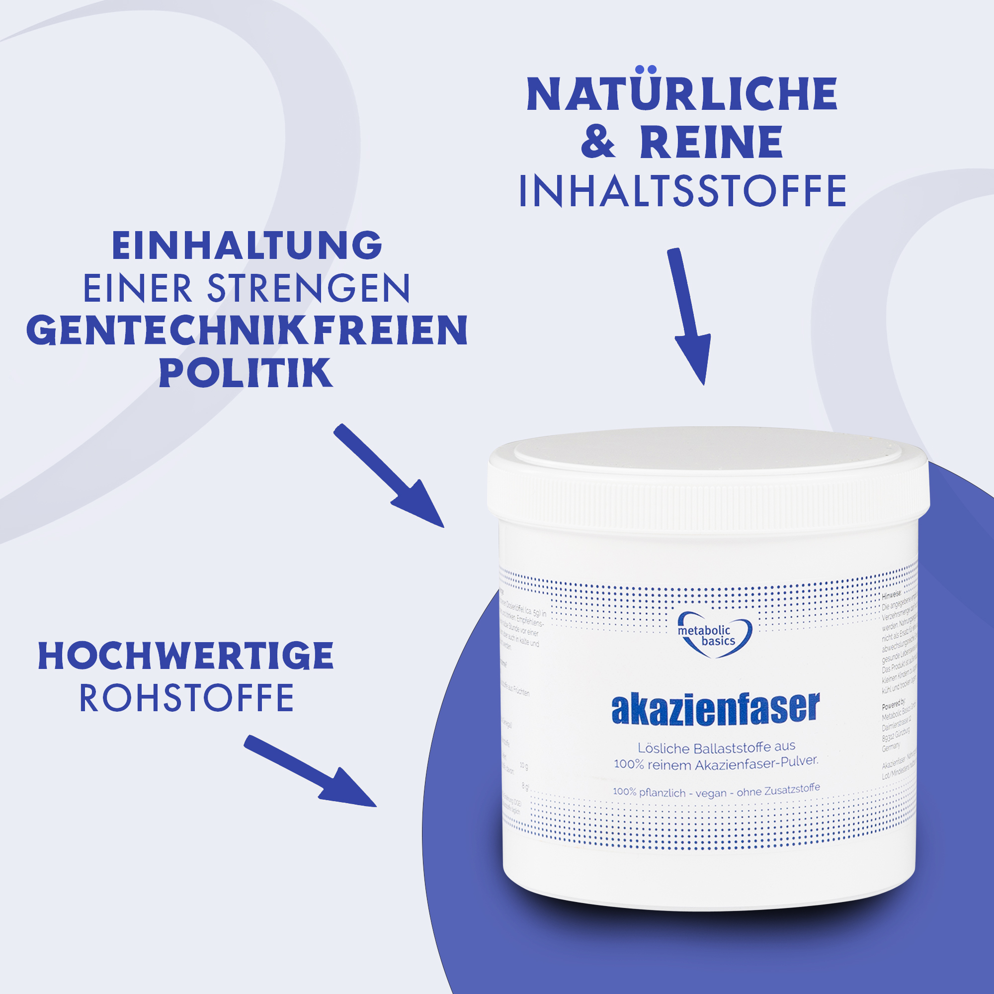 Akazienfaser-Pulver 2. USPs Akazienfaserpulver