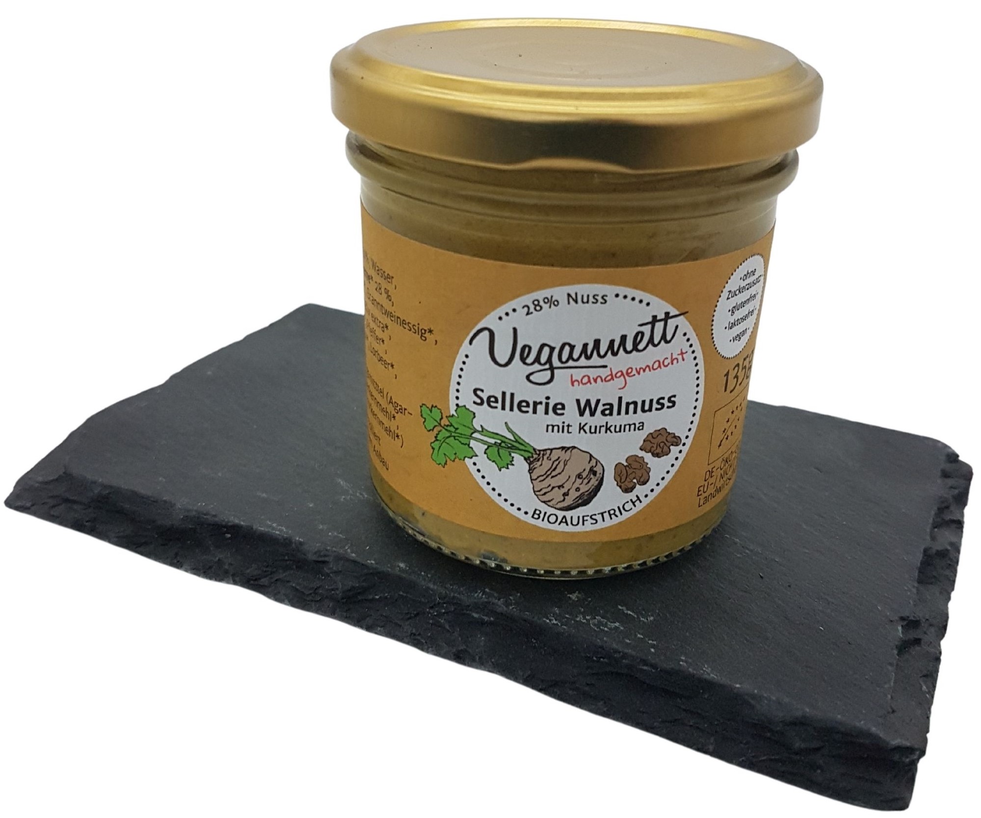 Vegannett- Aufstrich Sellerie Walnuss mit 28% Walnussmus, 135 g Vegannett Sellerie