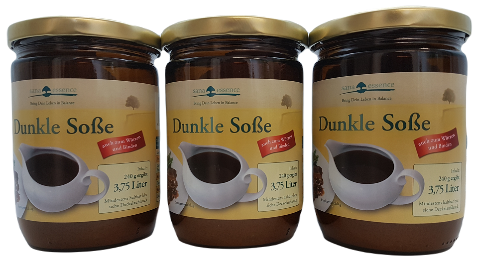 Dunkle vegane Soße (rein pflanzlich) 3er Pack Dunkle Soße